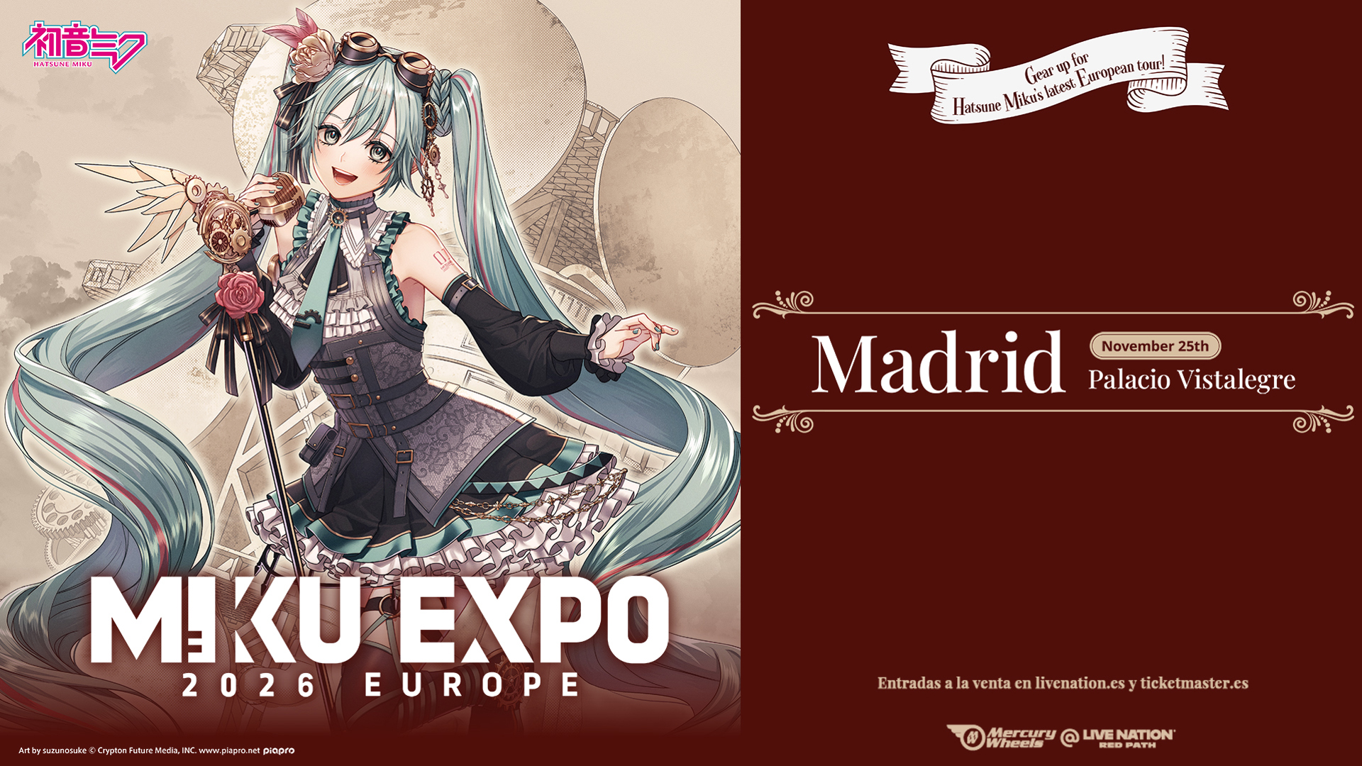 Hatsune Miku concierto en Madrid en noviembre de 2026 comprar entradas